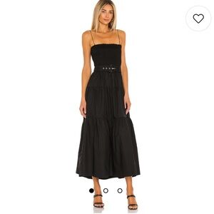 L’Academie The Nour Midi Dress in Black
